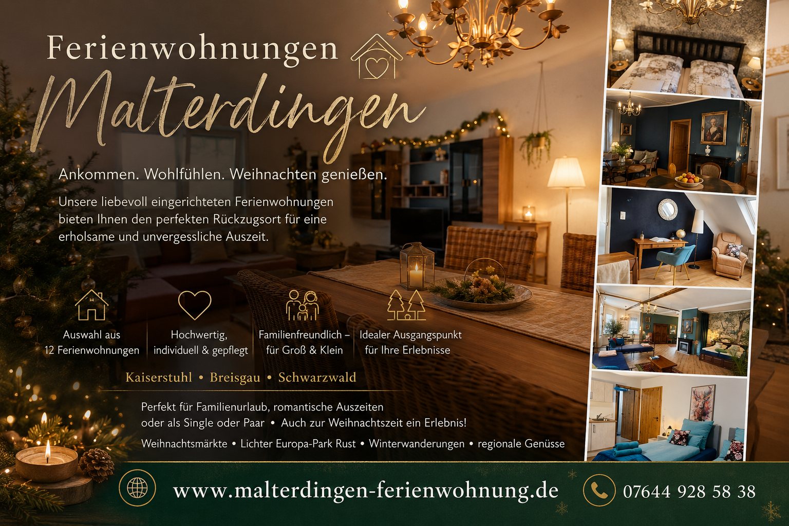 Winter und Weihnachtsmärkte nahe Malterdingen und Europa-Park Rust